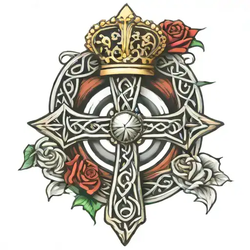 Celtic Cross With Claddagh Ring