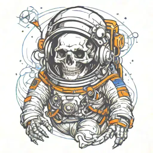 Skull Astronaut Exploring