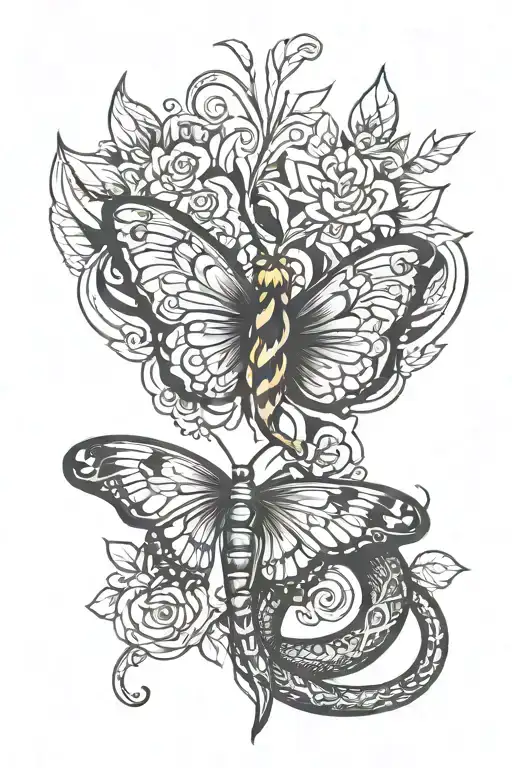 Small Snake In The Shape Of A Butterfly