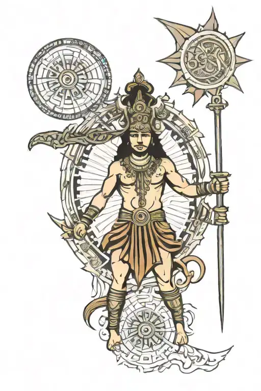 Mahabharat Warrior Karna Sun Symbol On Antha