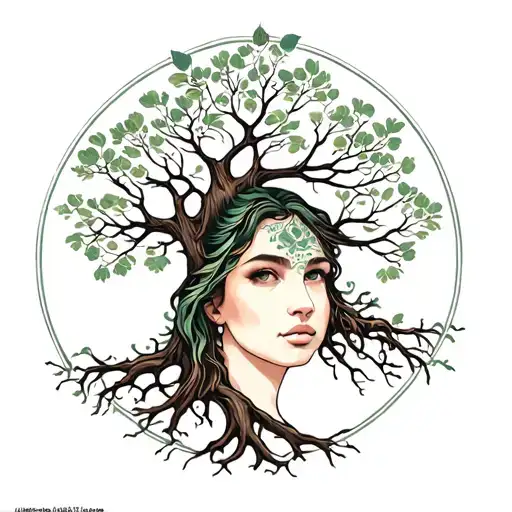 Tree Of Life With Body Shaped Like Woman