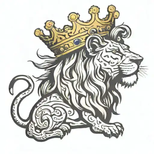Scarred Lion Wearing A Crown