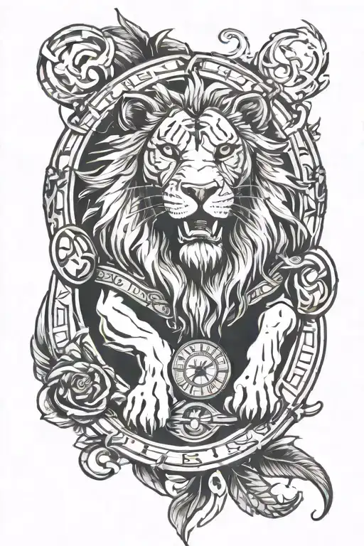 Smoking Camp Fire Rising Into A Lion Time Clock And In The Lions Eyes Is The Elden Ring Rings Logog