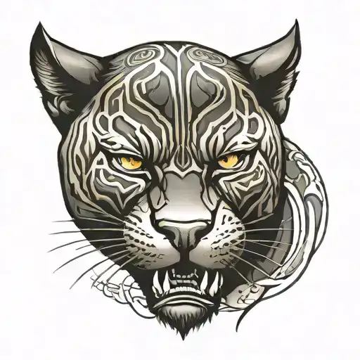 Aggressive Black Panther Portrait