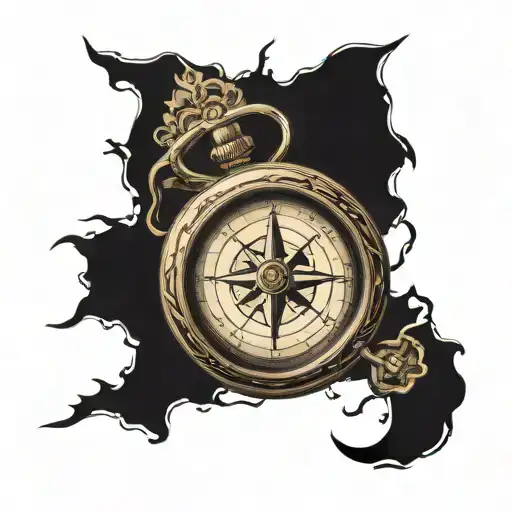 Biker Compass And Map