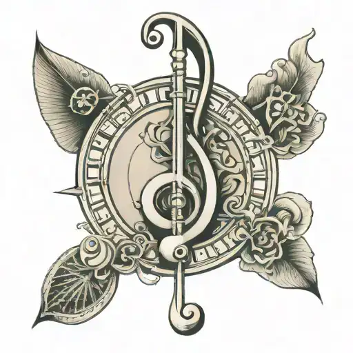 John Paul Jones Symbol With Bass Clef And Fibonacci Diagram