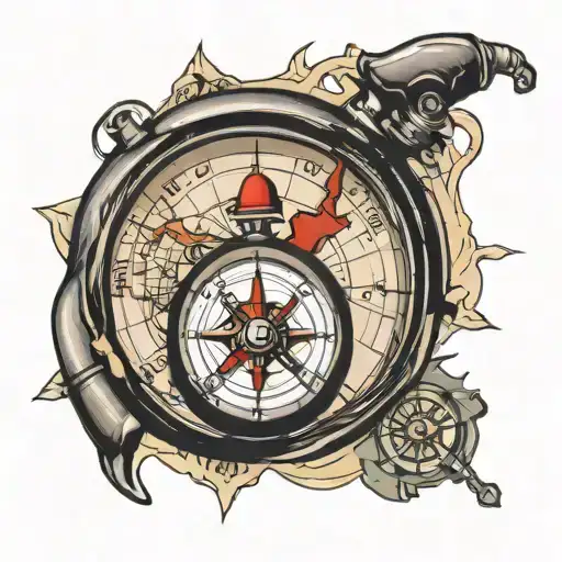 Biker Map With Compass