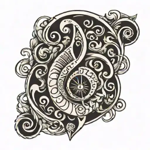 John Paul Jones Symbol With Bass Clef Symbol And Fibonacci Symbol Combined As A Heart