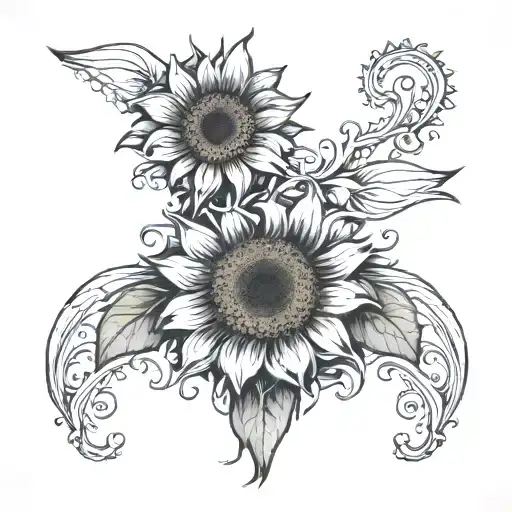 Sunflower In A Fountain