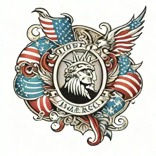 Full Arm Sleeve With Every Patriotic Symbol For America