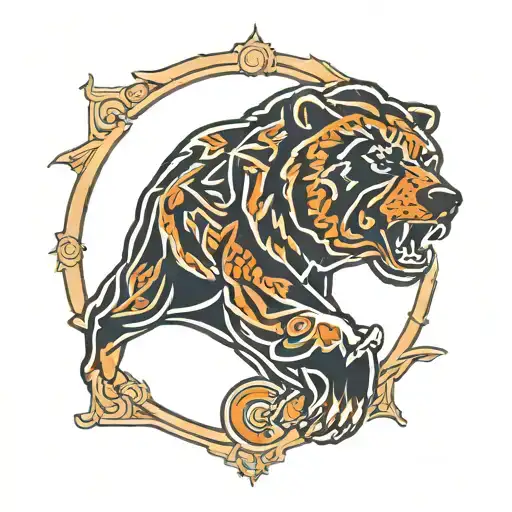 Chicago Bears Logo In Traditional Style