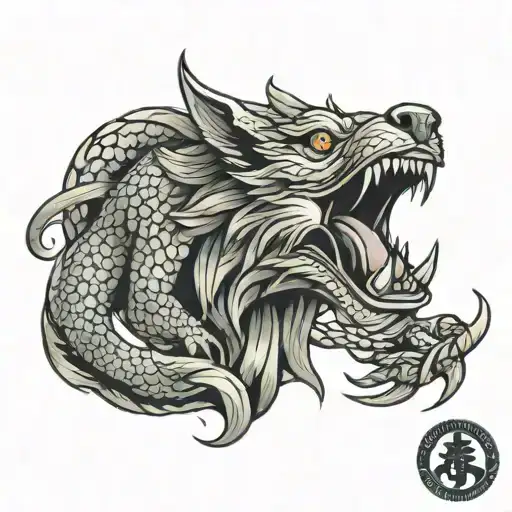 Wolf Japanese Dragon
