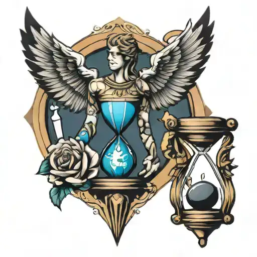 Geometric Hourglass Journey Sagittarius Male Angel