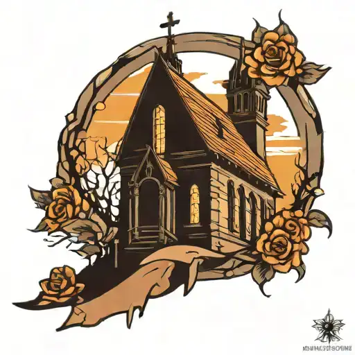 Broken Church Silhouette