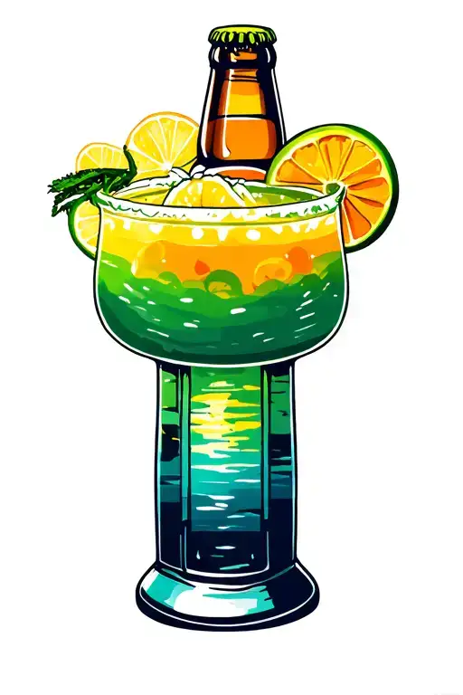Sunset Beer Bottle Margarita Cocktail