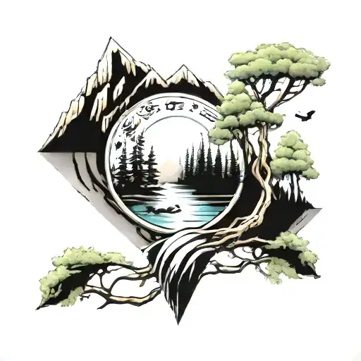 Water Forest Mountain Chip