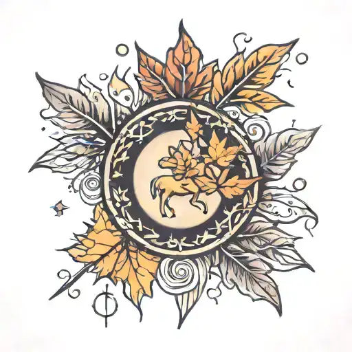 Maple Leaf And Sagittarius