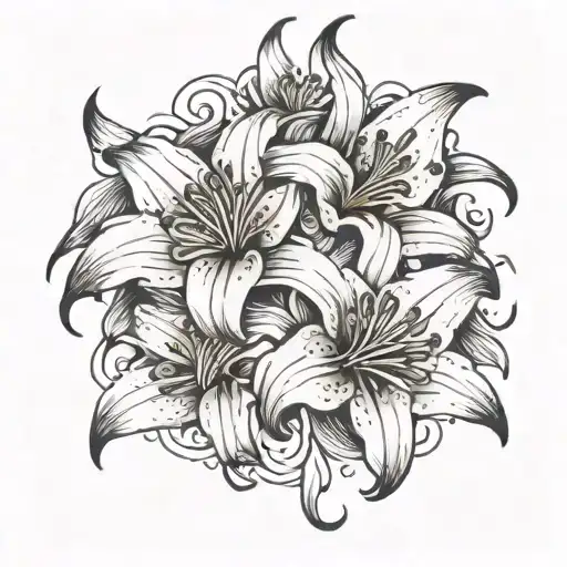 Lily Flowers Intertwined