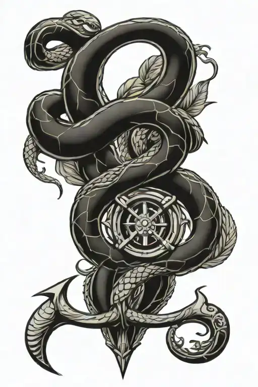Anchor And Snake Wrapped