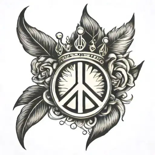 Crown With A Peace Sign Intertwined