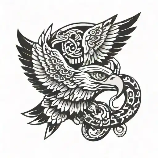 Mayan Eagle And Snake