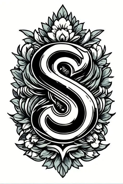 Symmetrical Womb Tattoo For The Initial S