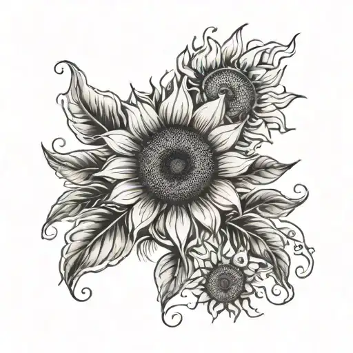 Sunflower And Sun