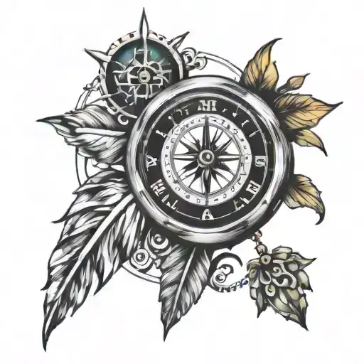 Clock Compass Surrounded