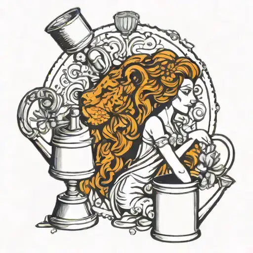 Virgo Pours On A Lion From A Watering Can