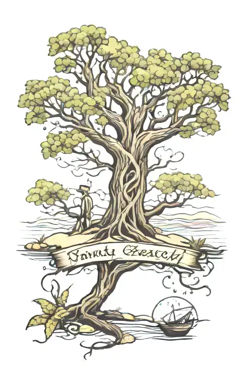 Family Beach Tree Growing