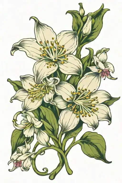 Snowdrop Flower Daffodil Flower Sweet Pea Flower Water Lilly Flower Morning Glory Flower Intertwined