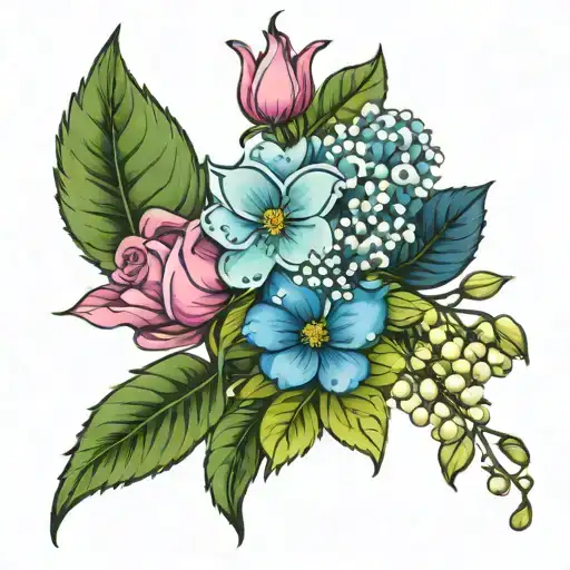 Hydrangea Lily Of The Valley And Rose