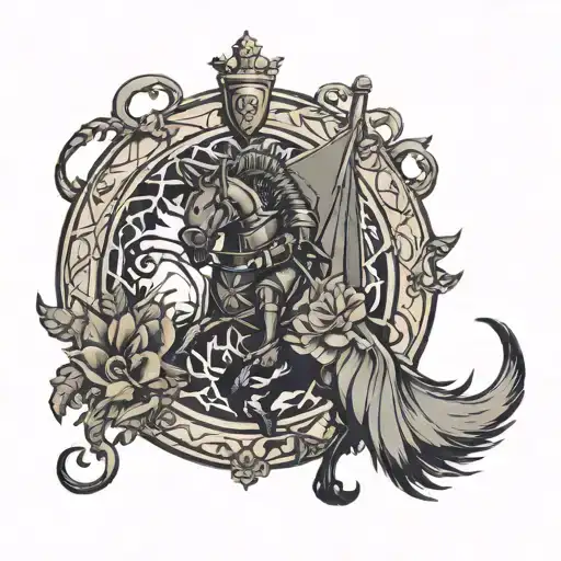 Circle Of Life With A Knight In The Outside Of It