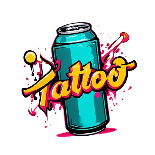 Cartoon Spray Can Graffiti