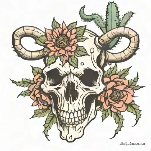 Cattle Skull Cactus Flowers