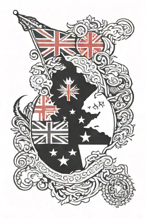 New Zealand Flag Philippines Flag Mash Up