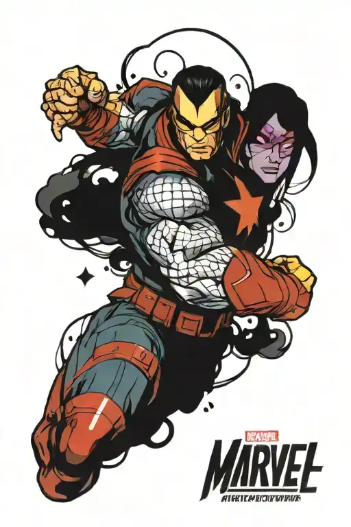 Marvel Character Arm Sleeve Tattoo Design