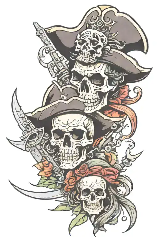 Pirate & Cowboy Skull