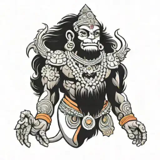 Hanuman Ji Indian Diety Carrying His