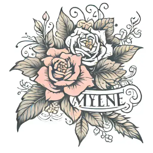 Floral Around The Name Mylene