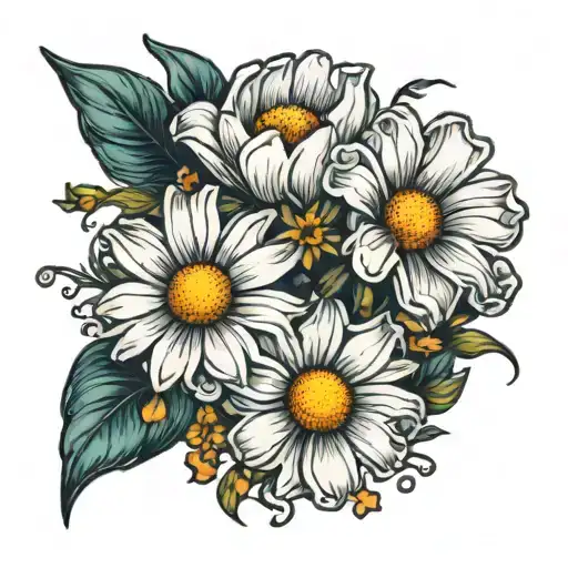 Daisy And Poppy Flowers