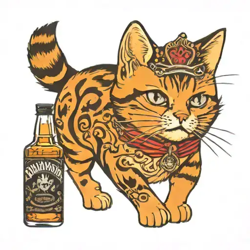 Cat With Jack Daniels