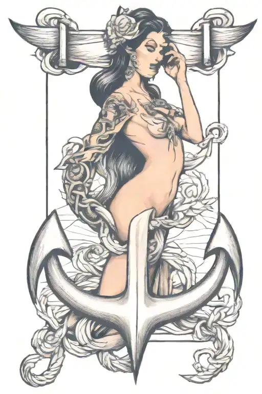 Hold Fast Nude Woman Anchor