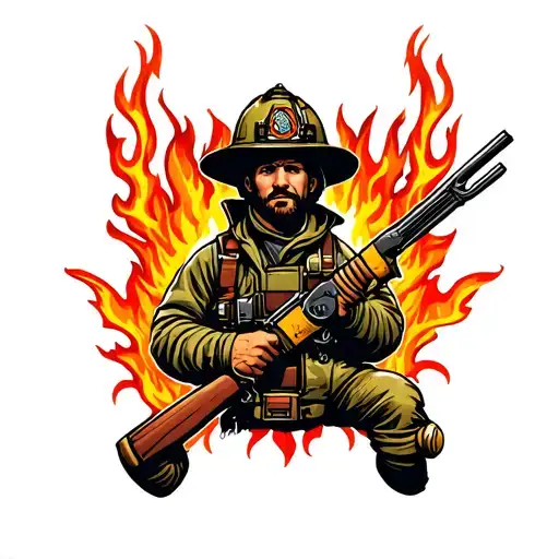 American Traditional Wildland Firefighter
