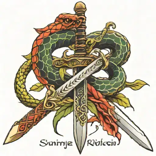 Sword With Snake In Microrealism