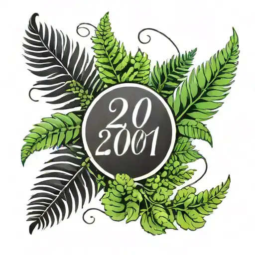 2001 Birth Year With Ferns Sticking