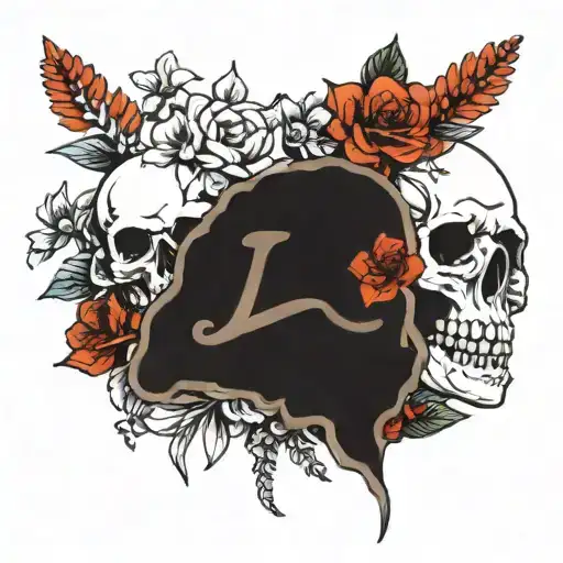 Skull Hands With November Flower And May Flower
