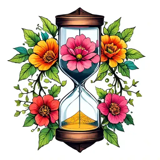 Hourglass Flowers Vines Wrapped