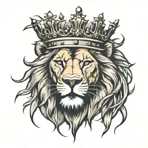 Lion Roaring With A Crown Of Thorns