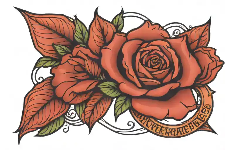 Linear Rose With The Word 'Perseverance' Written